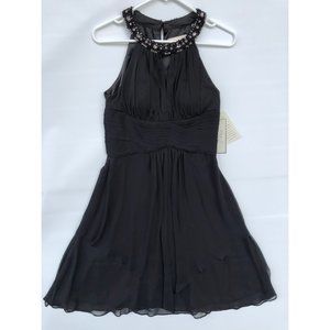 NWT Eliza J Black Embelished Halter Neck Dress